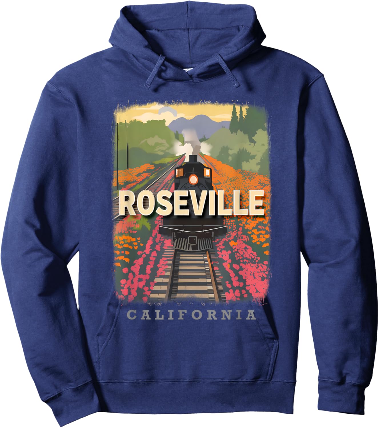 Roseville California CA Historic Railroads SD234 Hoodie - Hoodie | Navy
