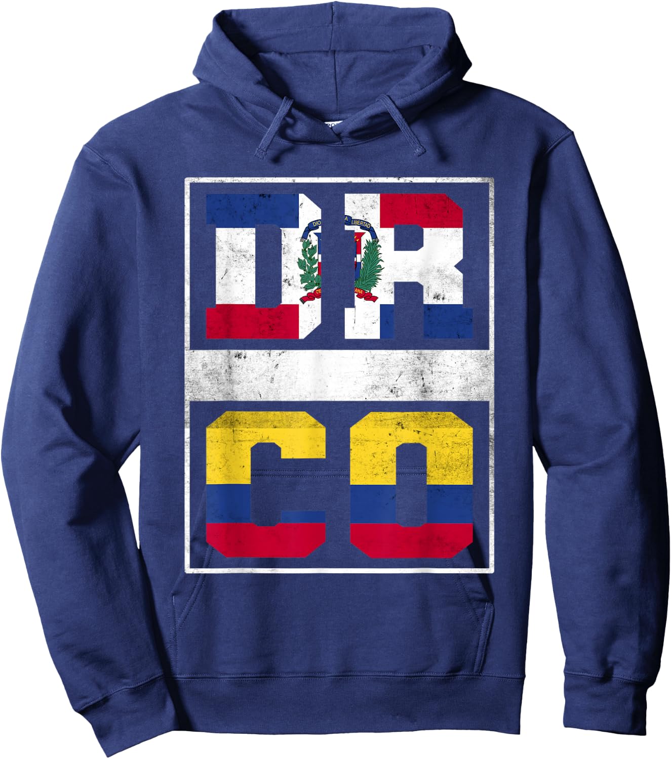 Dominican Republic and Colombia Mix Dominicana Colombian Hoodie - Hoodie | Navy