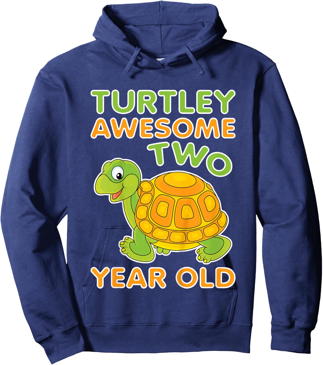 Turtley Awesome Two Year Old Kids 2nd Birthday Turtle Hoodie - Hoodie | Navy