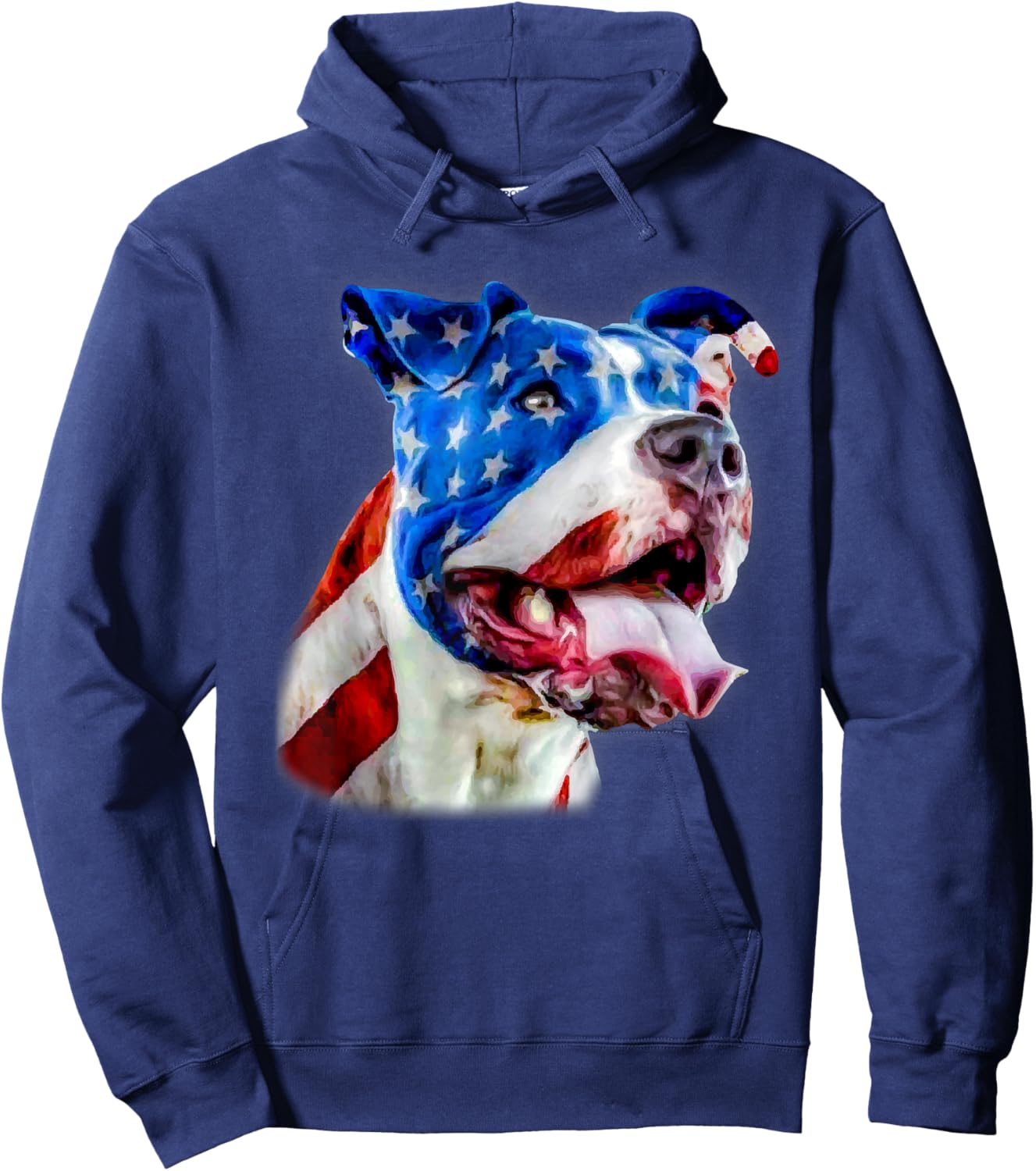 American Pit Bull Terrier USA Flag Patriotic Dog Hoodie - Hoodie | Navy