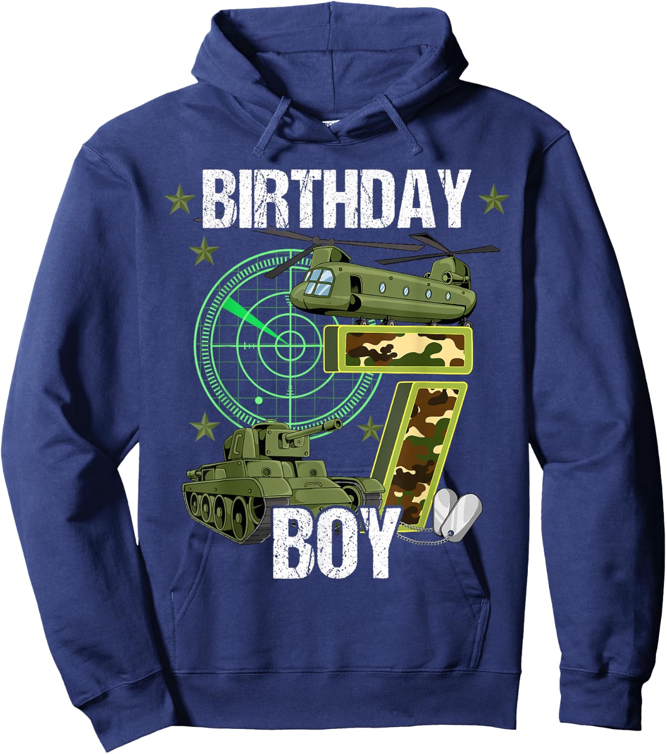 7th Birthday Army Hoodie - Hoodie | Navy