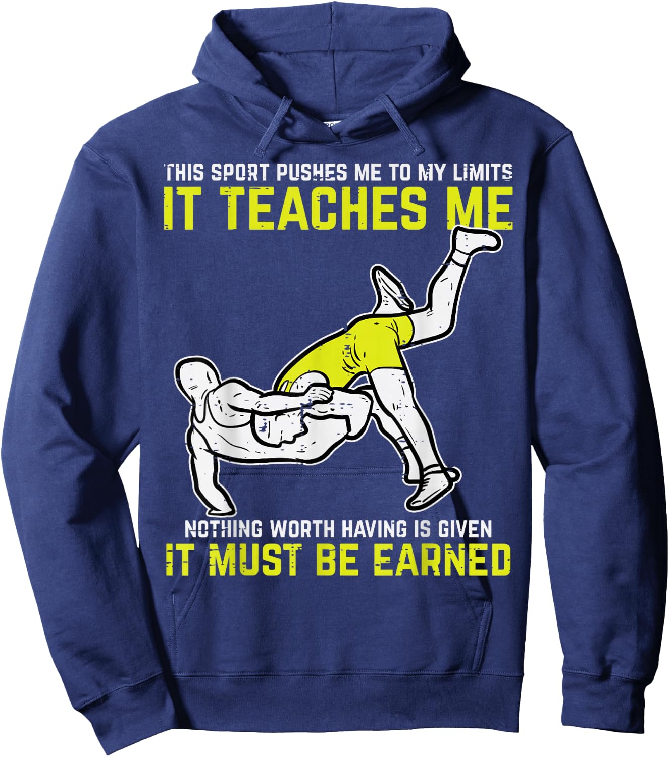 Wresting Sport Pushes Me My Limits Wrestler Men Women Kids Hoodie - Hoodie | Navy