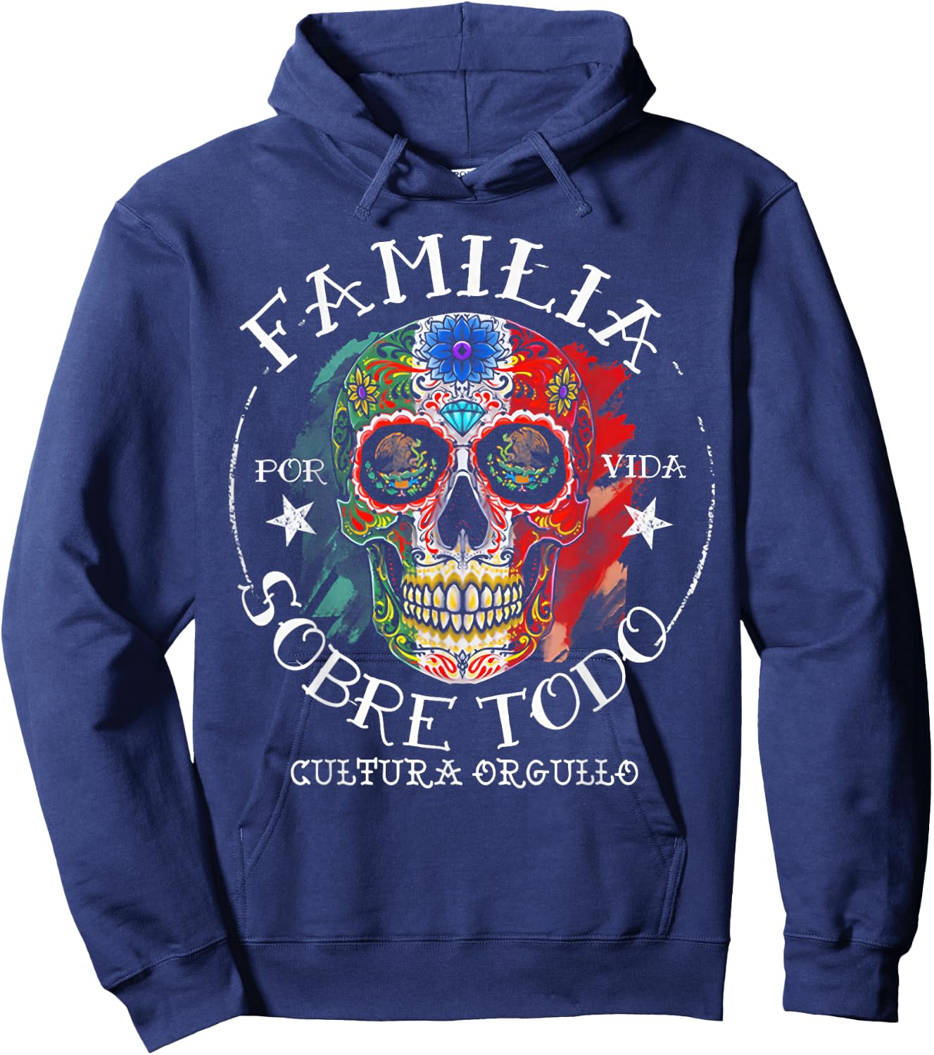 Familia Sobre Todo Mexico Skull Hoodie - Hoodie | Navy