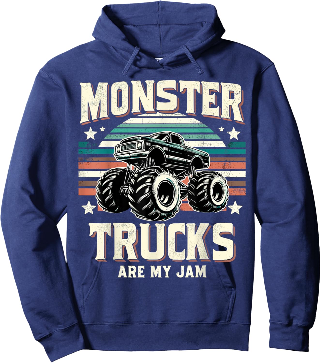 Monster Trucks Are My Jam Vintage Monster Truck Hoodie - Hoodie | Navy