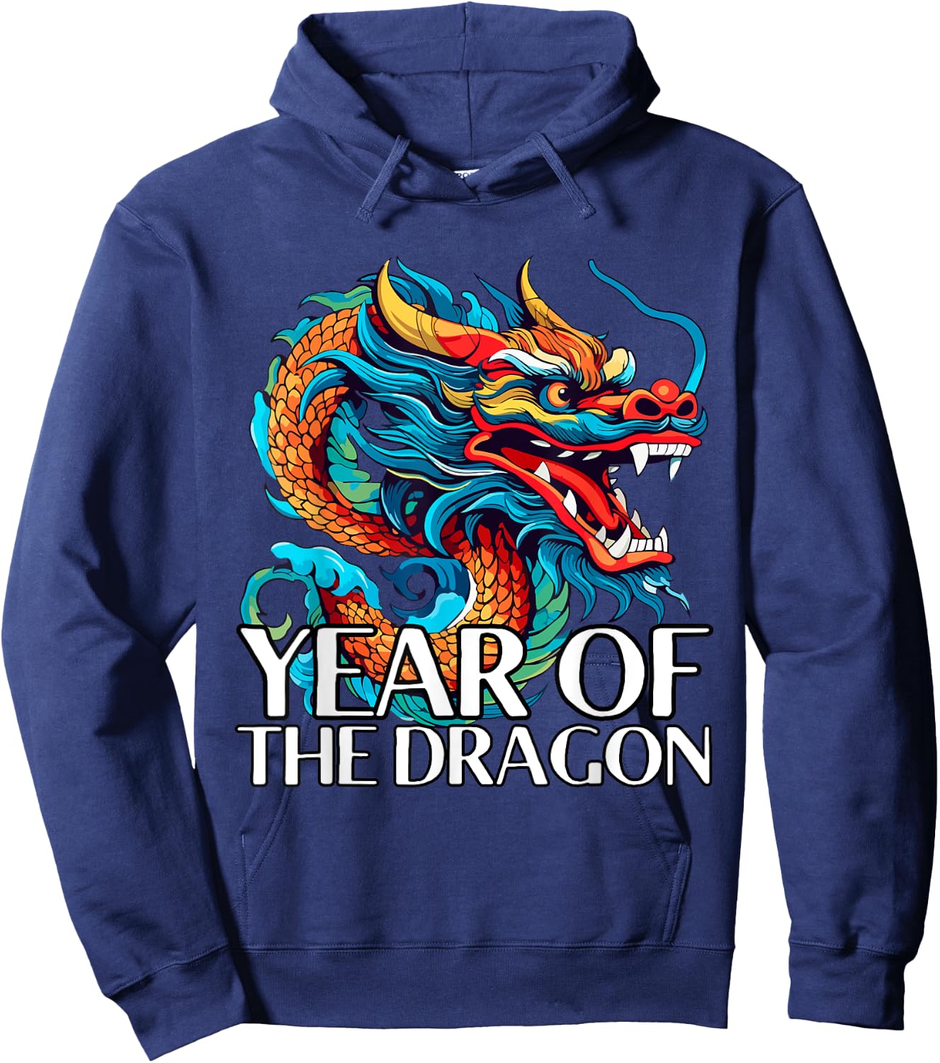Chinese New Year Zodiac Horoscope Dragon 2025 Graphic Hoodie - Hoodie | Navy