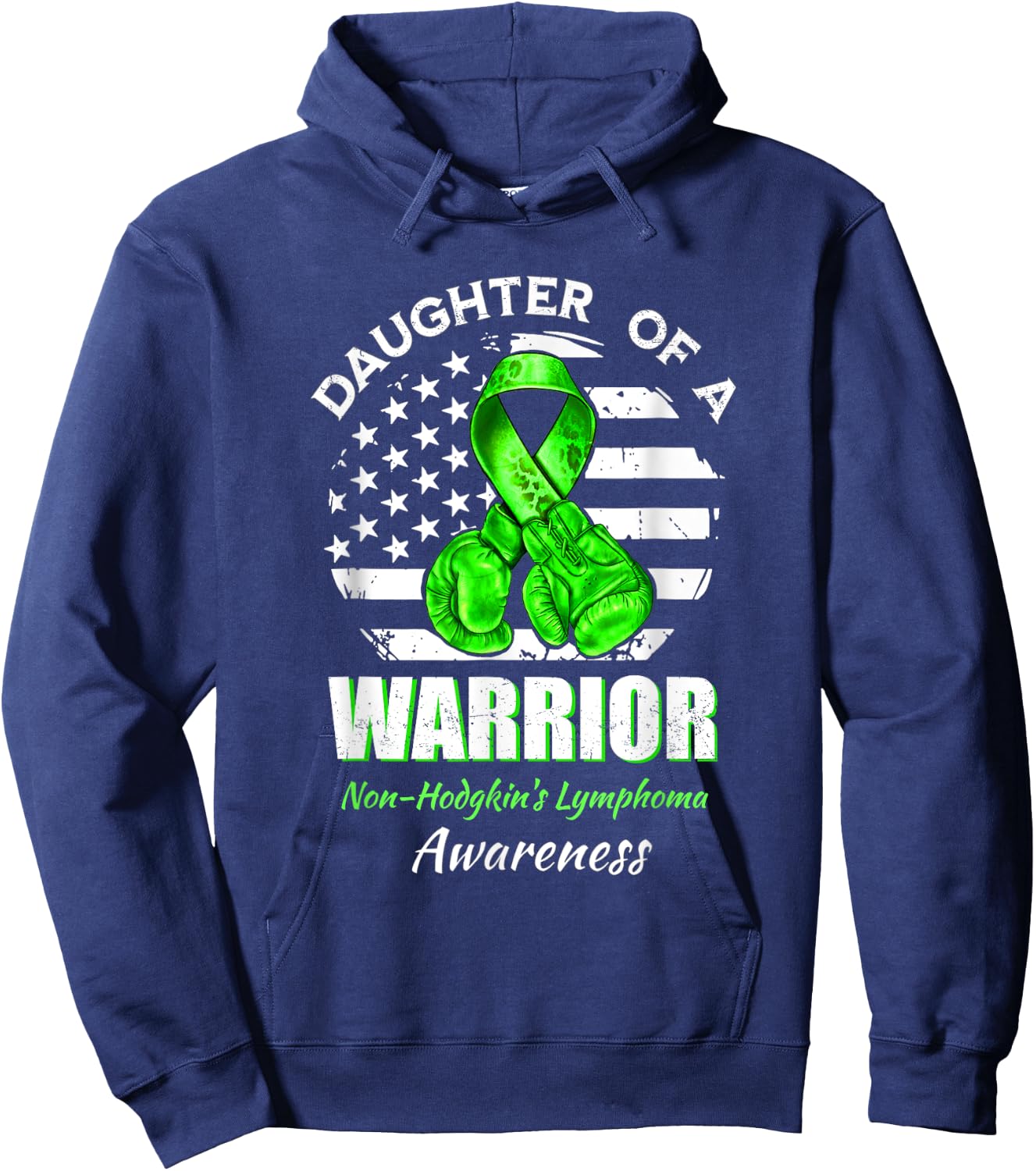 Daughter Of A Warrior Non-Hodgkin's Lymphoma Awareness Hoodie - Hoodie | Navy