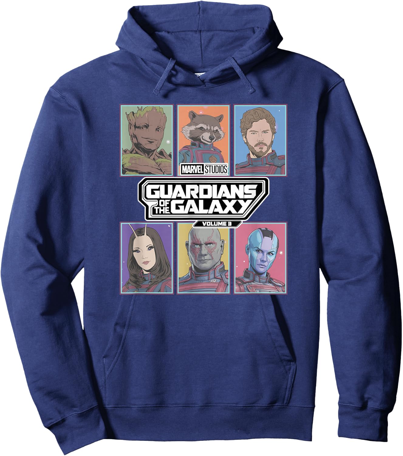 Marvel Guardians of The Galaxy Vol. 3 Retro Trading Cards Hoodie - Hoodie | Navy