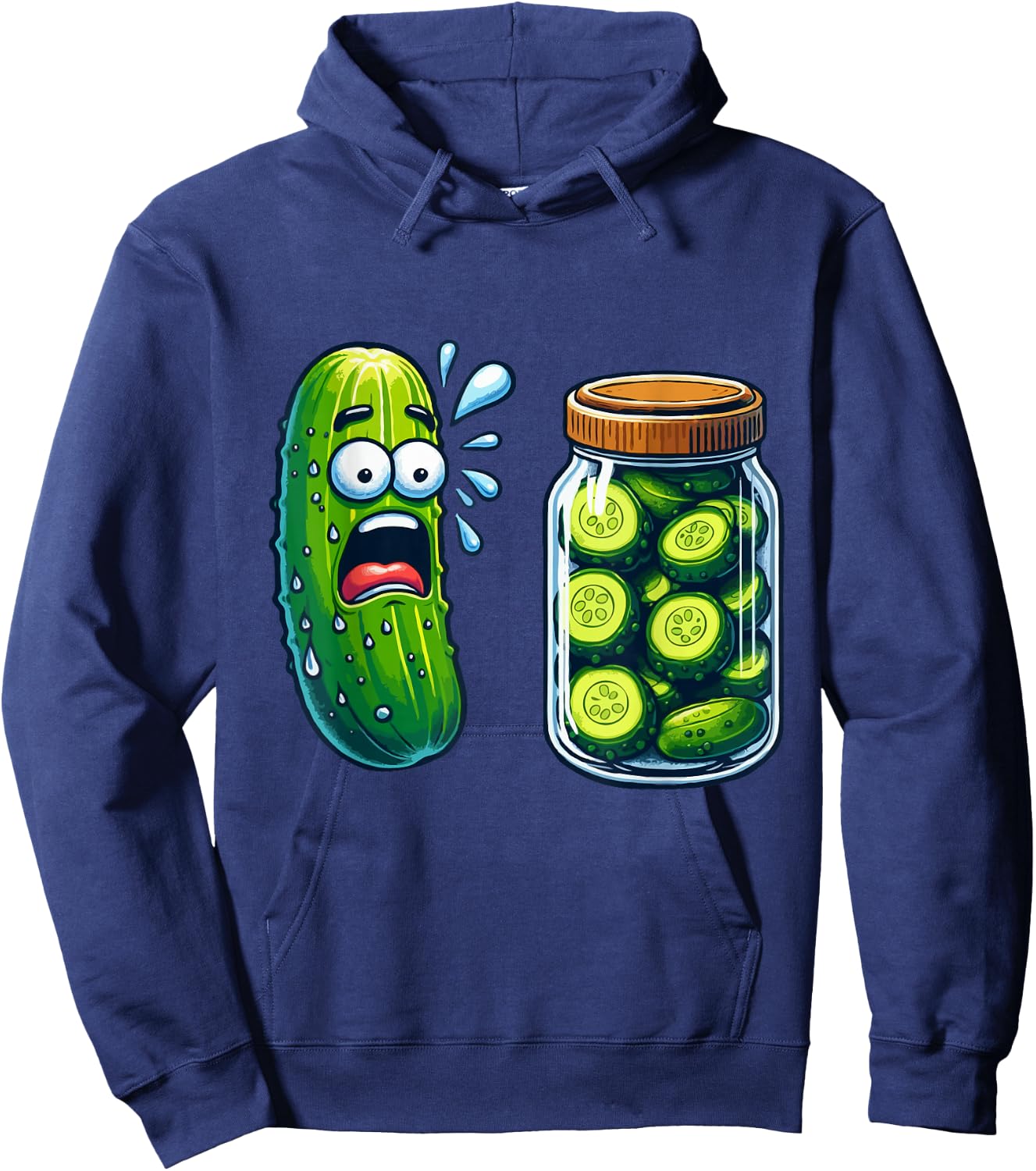 Funny Pickle Surprise Cucumber And Jar Of Pickles Boys Kids Hoodie - Hoodie | Navy