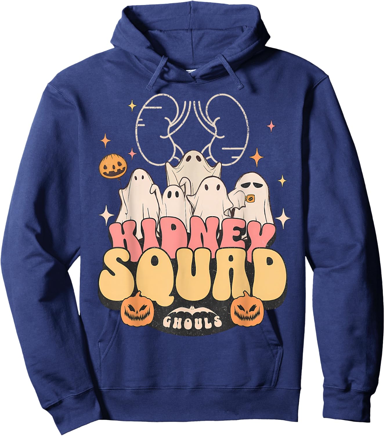 Nurse Kidney Squad Halloween Cute Ghost Nurse Dialysis RN Hoodie - Hoodie | Navy