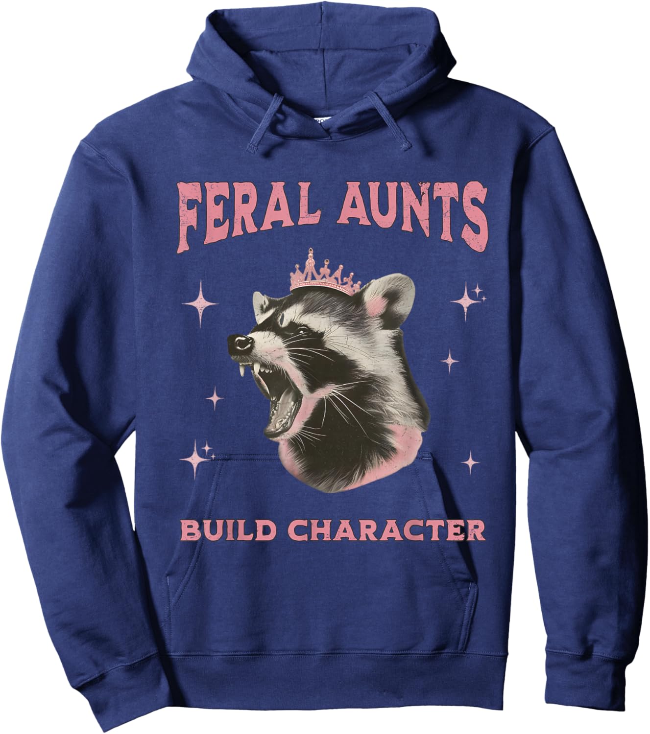 Feral Aunts Build Character Possum Cool Aunts Club Hoodie - Hoodie | Navy