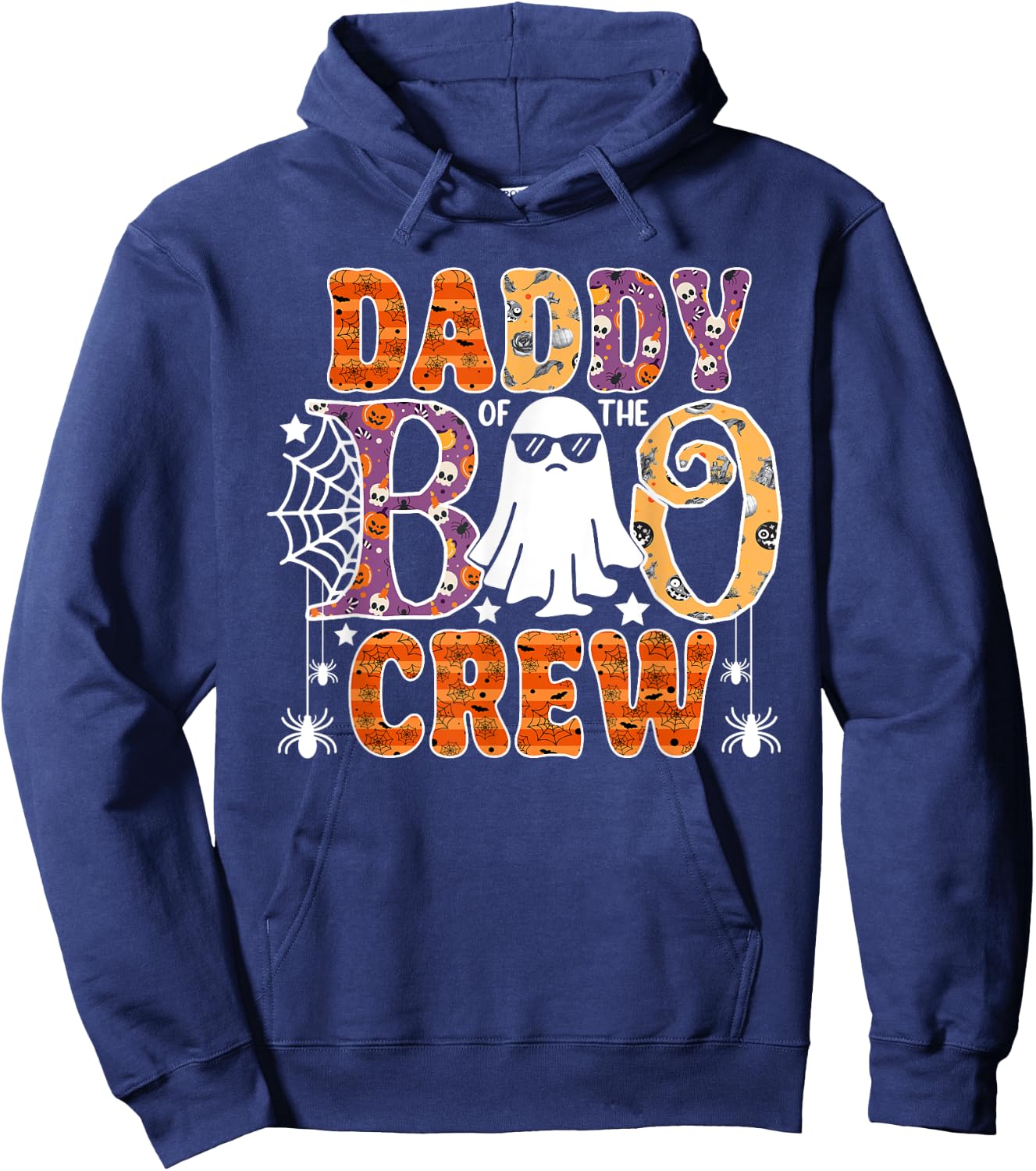 Daddy Of The Boo Crew Funny Halloween Family Matching Hoodie - Hoodie | Navy