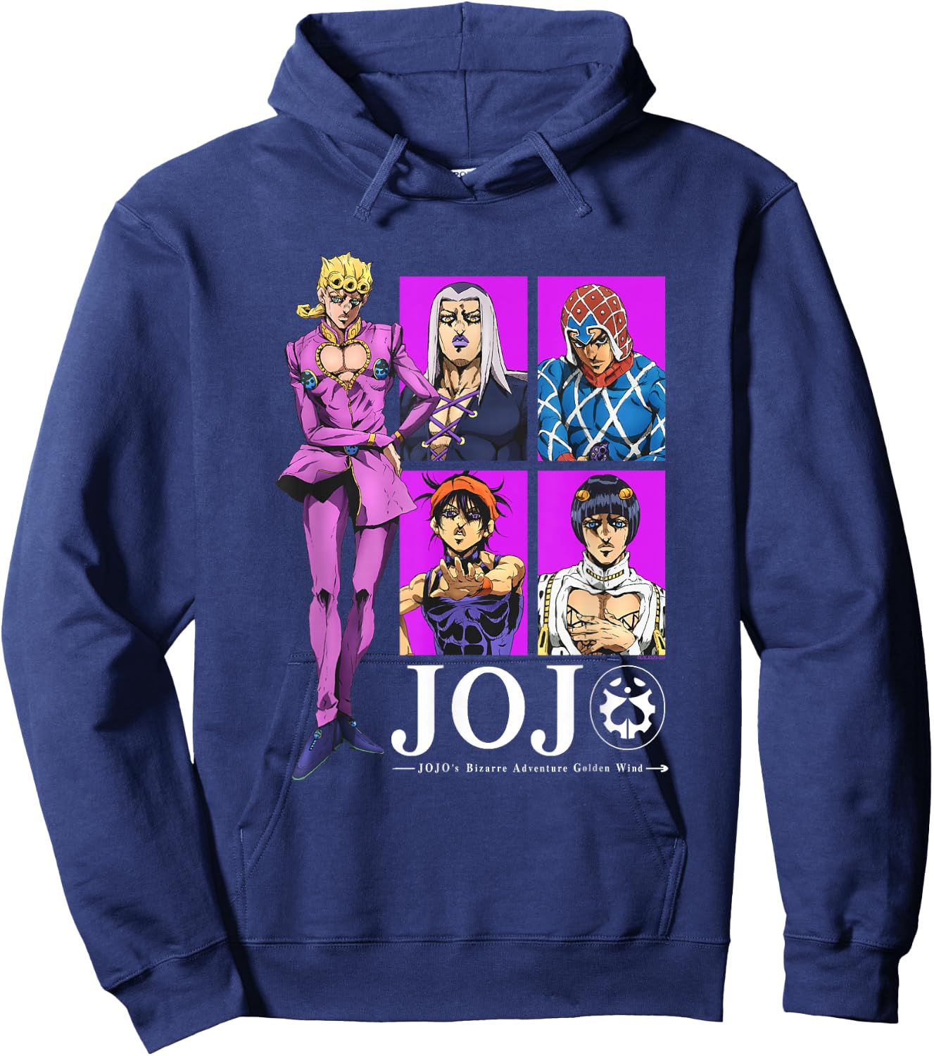 JoJo Golden Wind Giorno Abbacchio Mista Narancia Bruno Gang Hoodie - Hoodie | Navy
