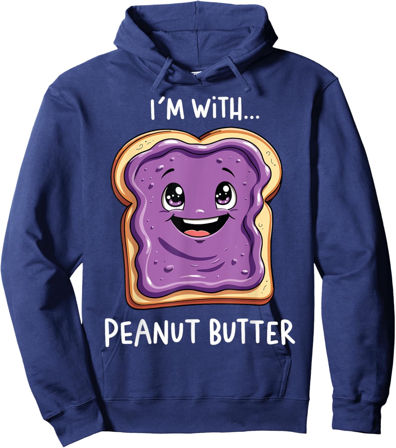 Matching Couple Halloween Peanut Butter The With I'm Jelly Hoodie - Hoodie | Navy