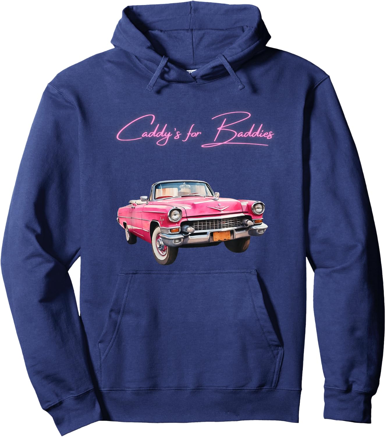 Pink Cadillac Lookin Vehicle - Vintage Style - Oldschool Hoodie - Hoodie | Navy