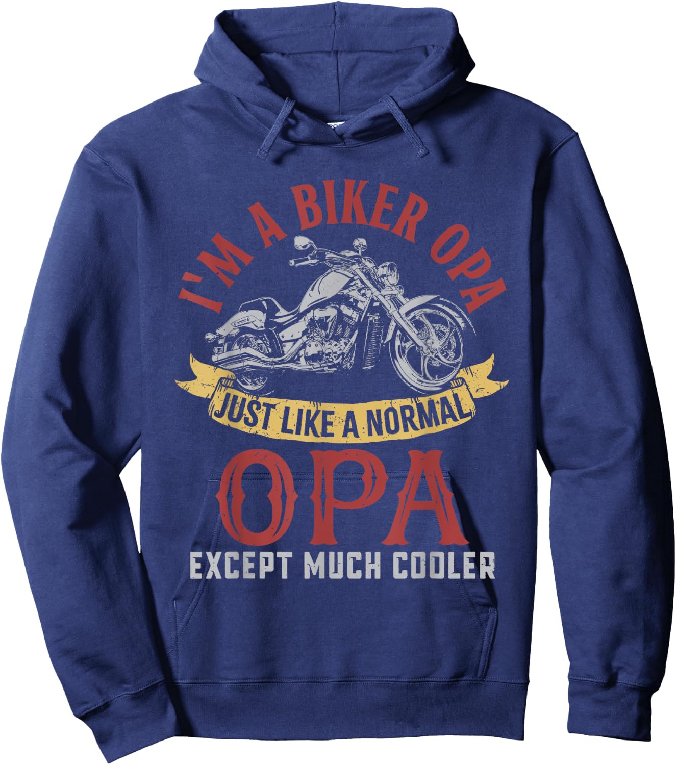 Motorcycle I'm A Biker Opa Gifts For Father's Day Men Hoodie - Hoodie | Navy