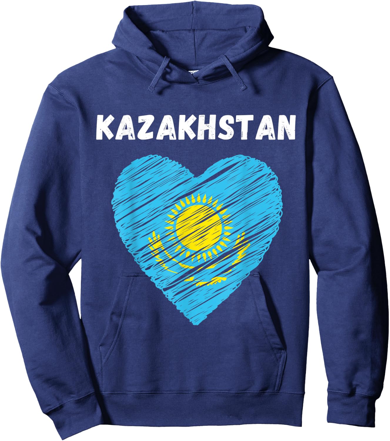 Kazakhstan Flag Holiday Kazakhstan Heart Kazakhstani Flag Hoodie - Hoodie | Navy