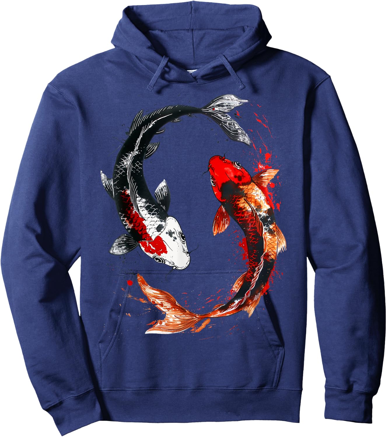 Japanese Koi Fish Tattoo Yin Yang Fish Hoodie - Hoodie | Navy