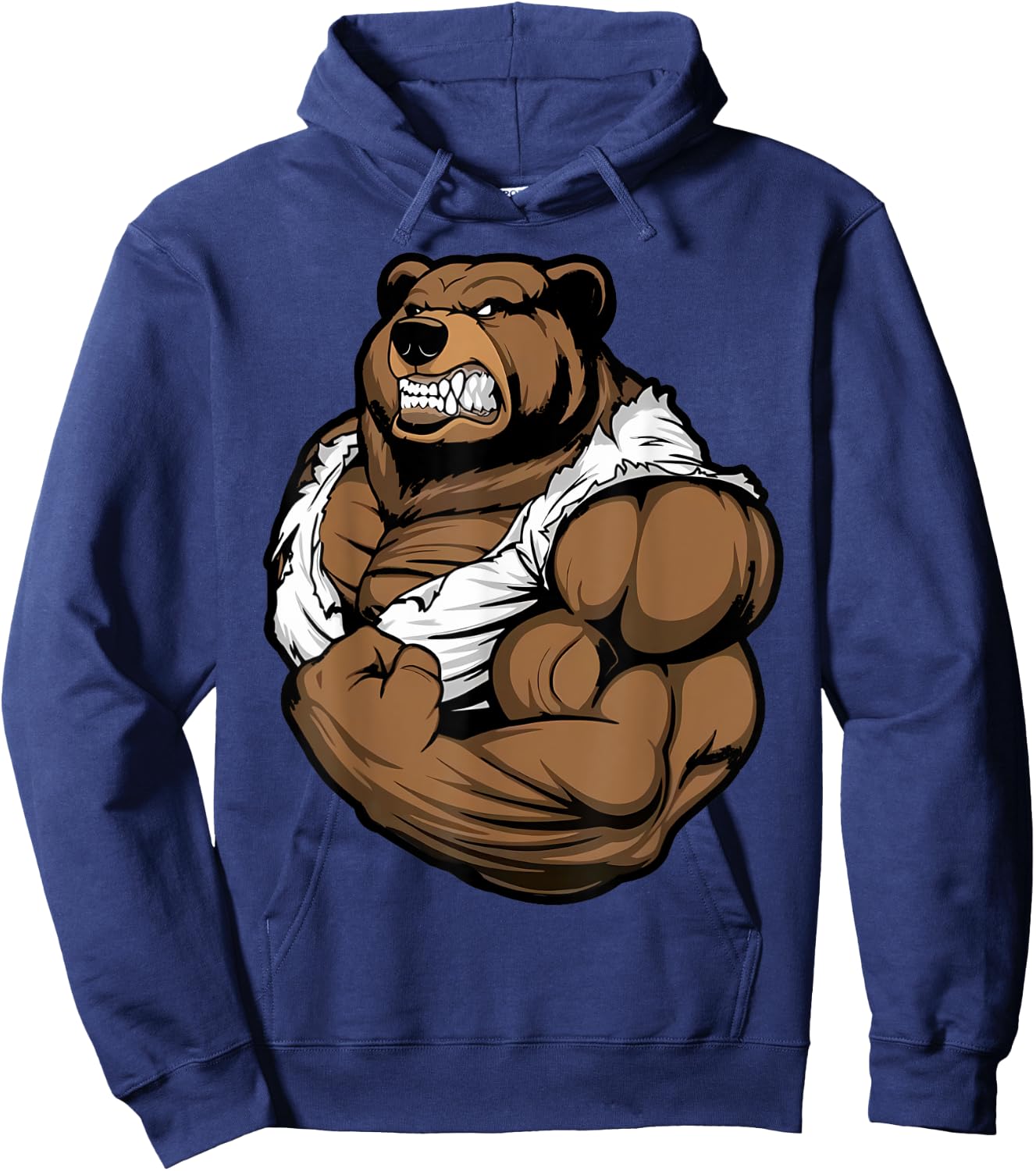 Bear Bodybuilder Muscular Body Gym Fitness Weightlifting Hoodie - Hoodie | Navy
