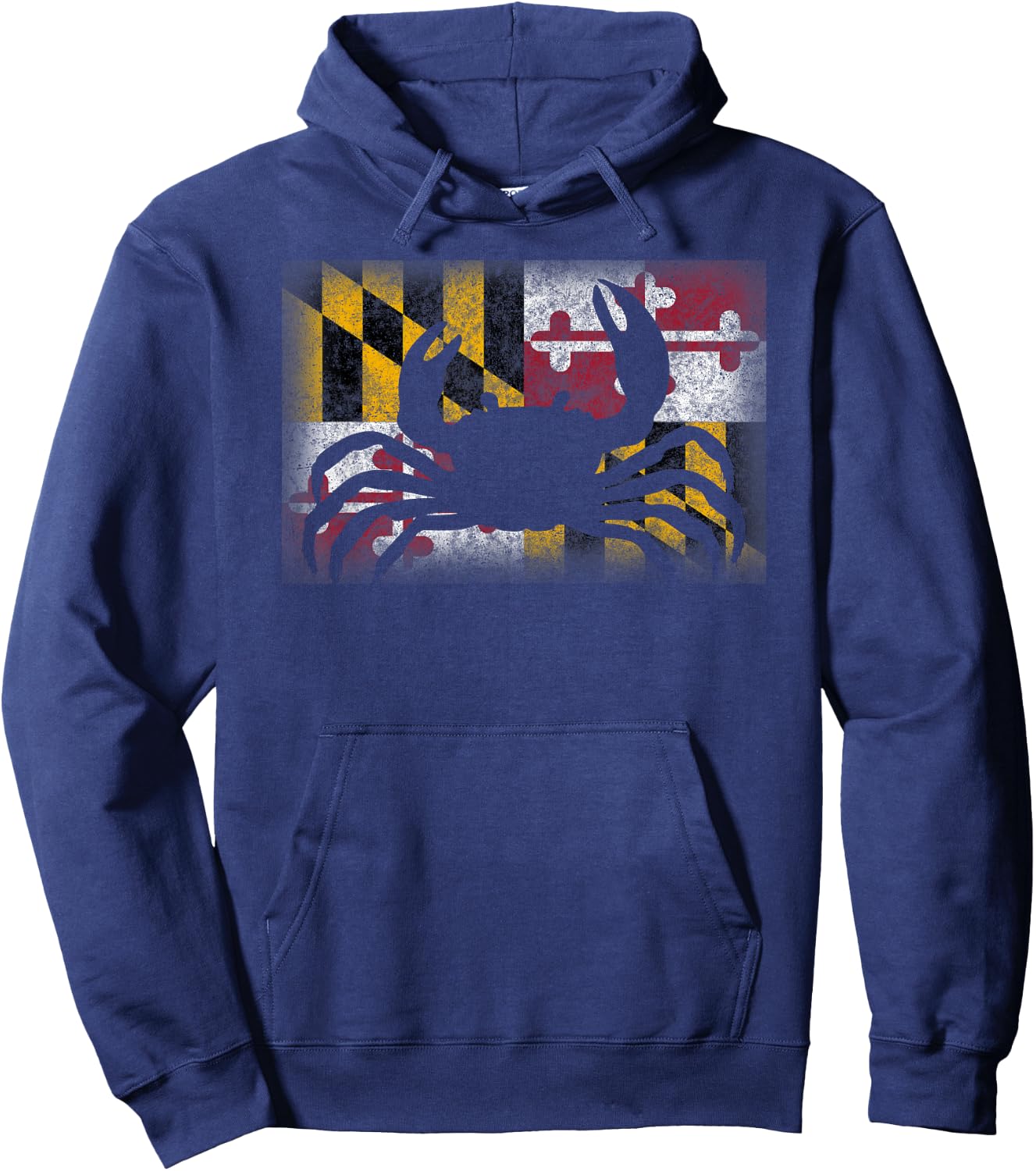 State of Maryland Flag Crab Funny Cute Souvenir Gift Hoodie - Hoodie | Navy