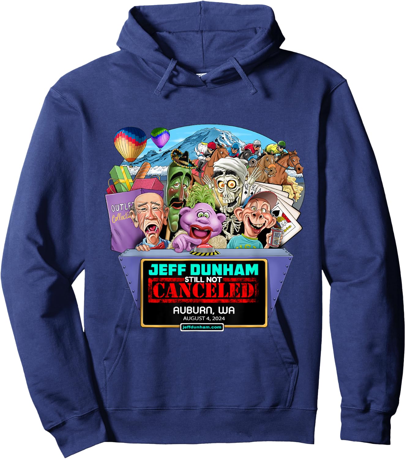 Jeff Dunham Auburn, WA (2024) Hoodie - Hoodie | Navy