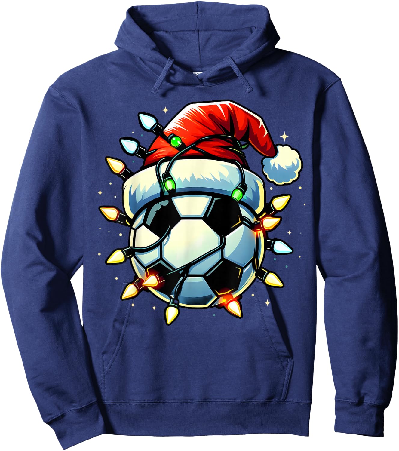 Christmas Soccer Xmas Santa Soccer Lover Men Boys Girls Kids Hoodie - Hoodie | Navy