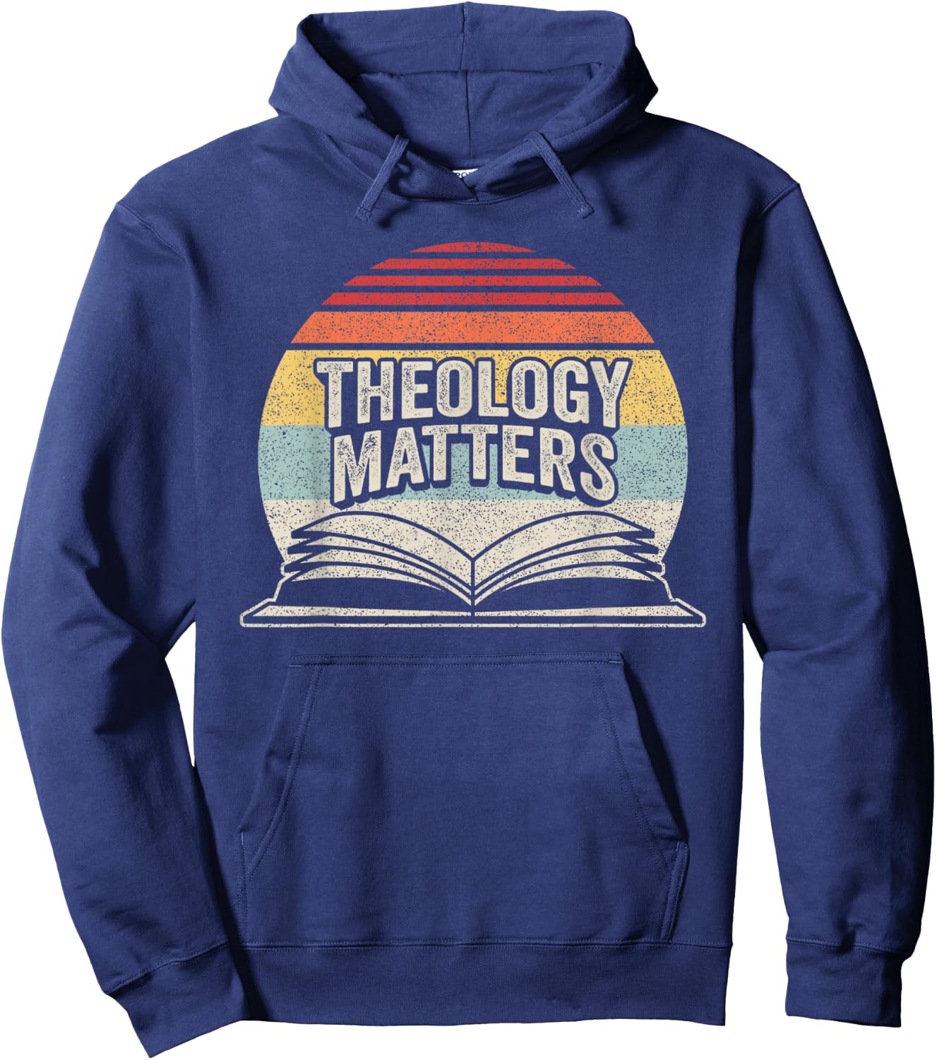 Retro Vintage Theology Matters Reformed Christian Hoodie - Hoodie | Navy