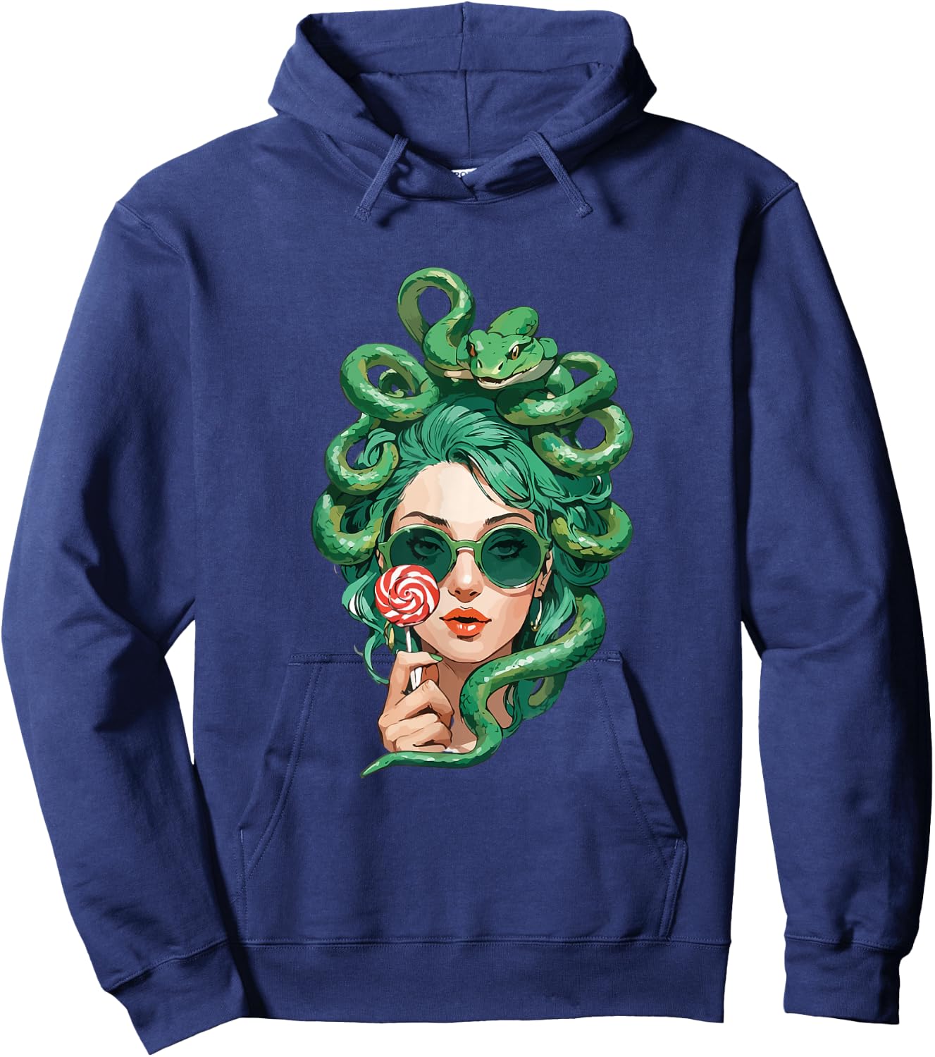 Medusa Greek Mythology Gorgon Snake Hair Mythical Creature Hoodie - Hoodie | Navy