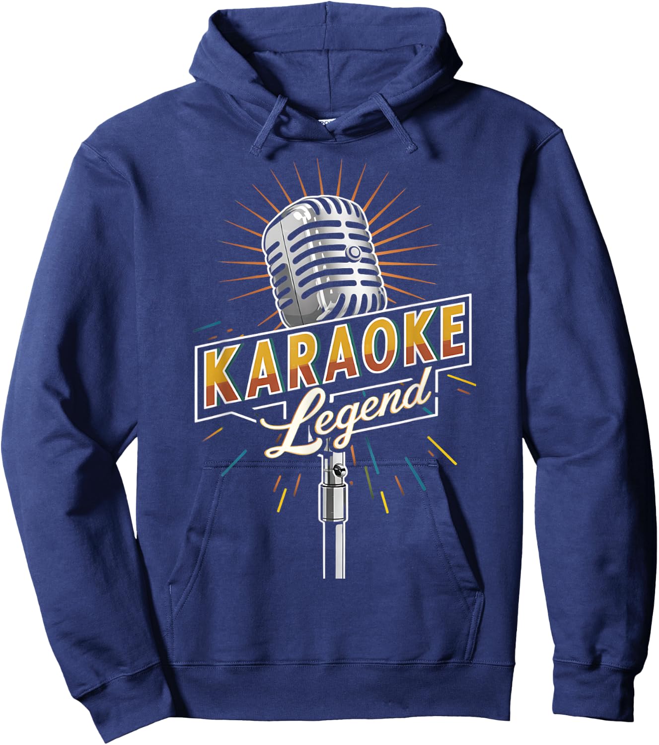 Old School Vintage Mic Karaoke Legend Music Men & Women Hoodie - Hoodie | Navy