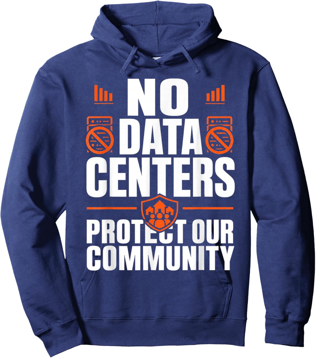 No Data Centers Protect Our Community Retro Hoodie - Hoodie | Navy