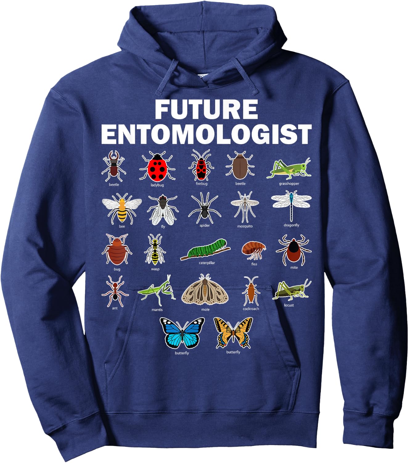 Funny Entomology Insect Bug Lover Men Women Boys Girls Kids Small Hoodie - Hoodie | Navy