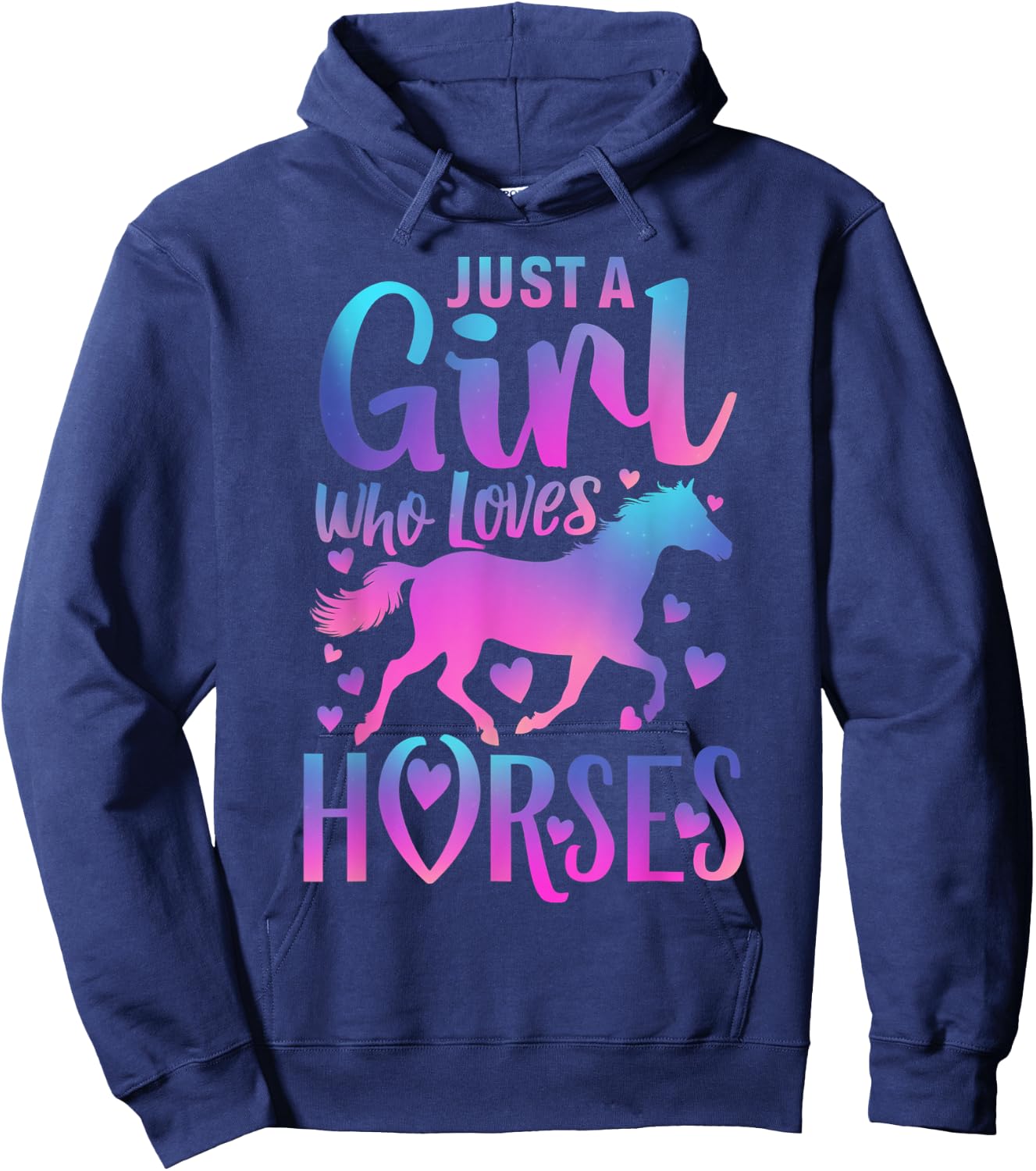 Girls Horse Shirt Gifts Just a Girl Who Loves Horses Women Hoodie - Hoodie | Navy