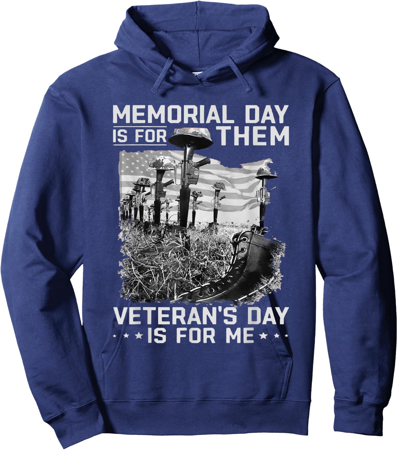 Retro Memorial Day Is For Them Veteran's Day Is For Me Hoodie - Hoodie | Navy