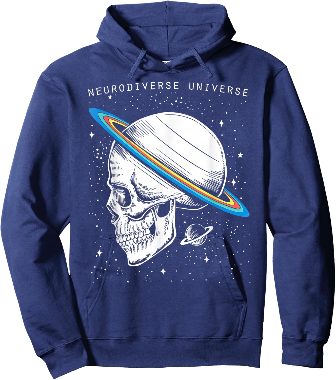 Neurodiverse Universe Skull Neurodiversity Autism Awareness Hoodie - Hoodie | Navy
