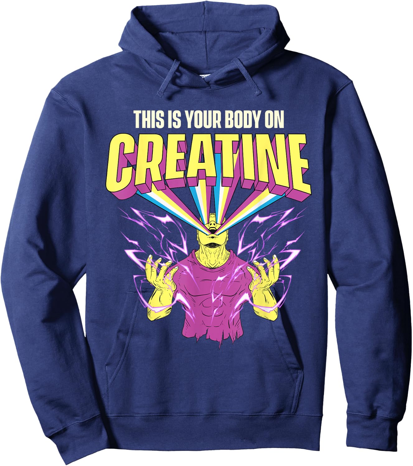 This Is Your Body On Creatine - Workout Gym Weightlifting Hoodie - Hoodie | Navy