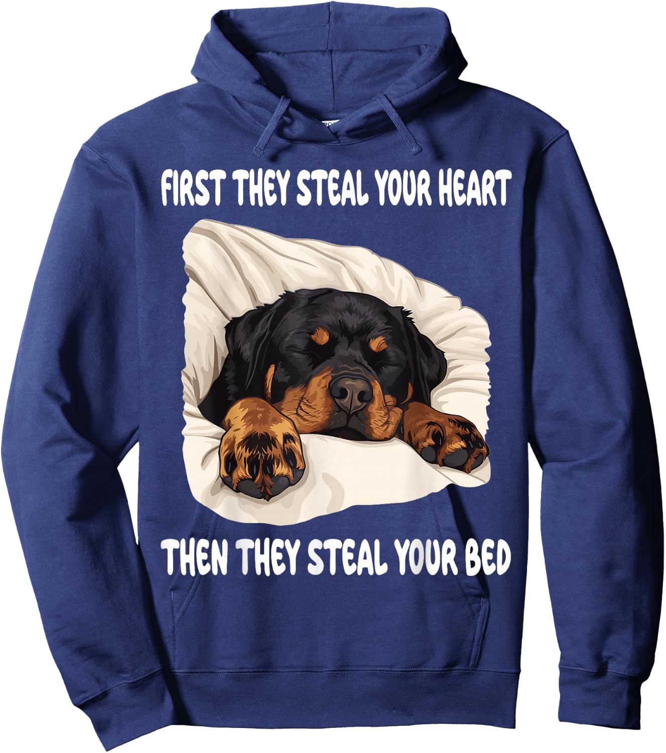 Rottweiler Sleeping Pajamas Nightgown Hoodie - Hoodie | Navy