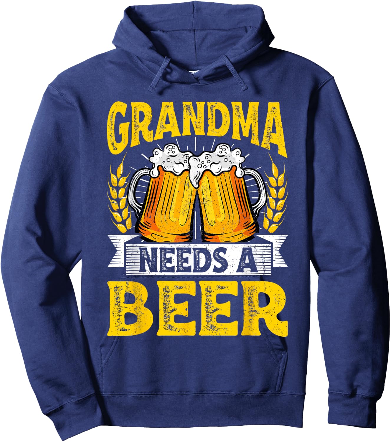 Funny Grandma Needs Funny Beer Drinking Husband Mother's Day Hoodie - Hoodie | Navy