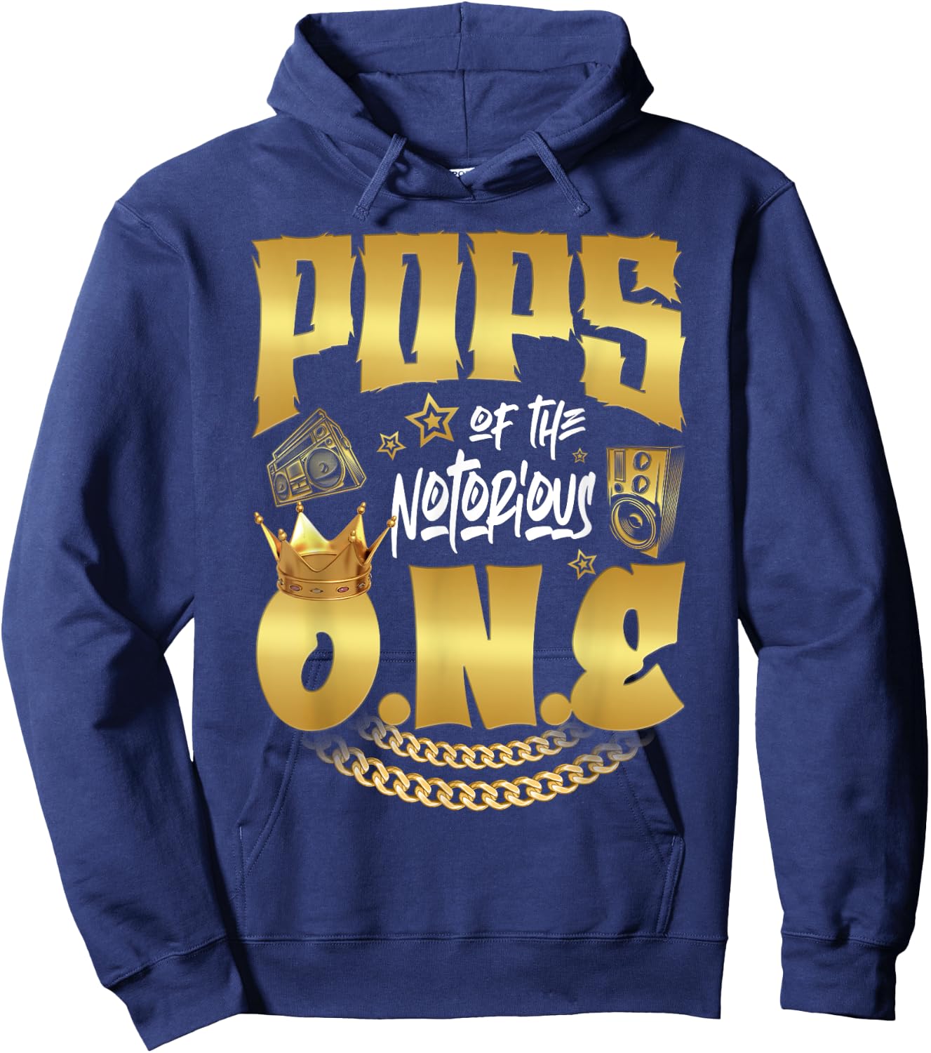 Pops Of The Notorious One Old School Hip Hop 1st Birthday Hoodie - Hoodie | Navy