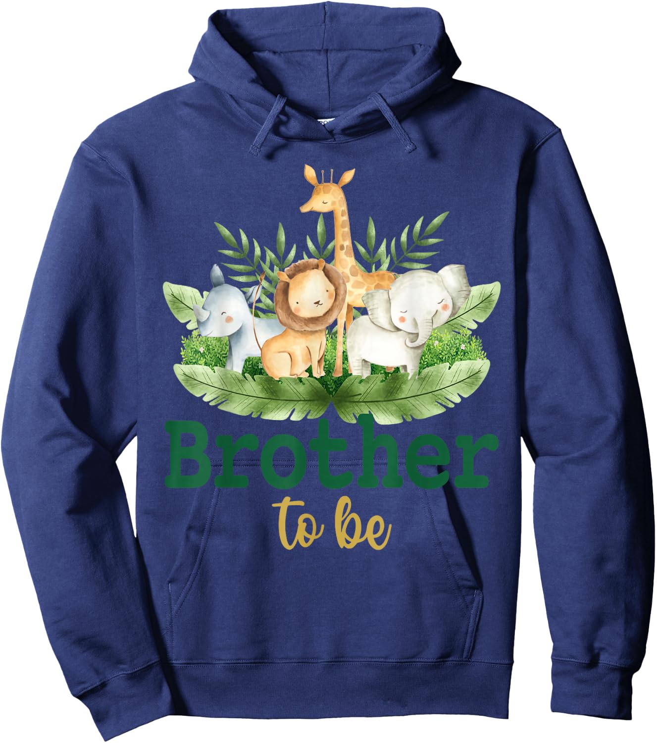 Soon To Be Brother Jungle Animals Safari Baby Reveal Hoodie - Hoodie | Navy