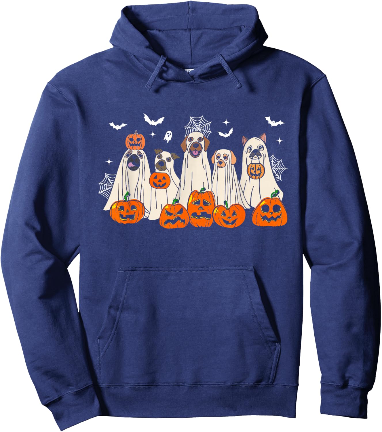 Cute Halloween Ghost Dogs Funny Dog Lovers Men Women Hoodie - Hoodie | Navy