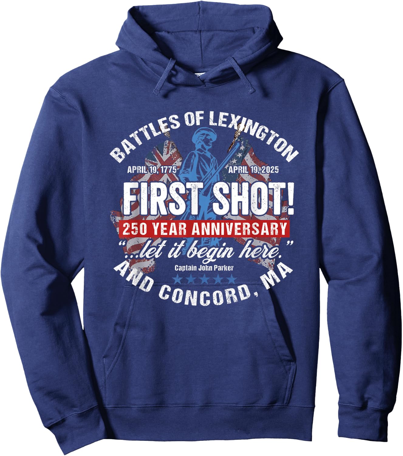 American Revolutionary War 250 Year Anniversary Souvenir Hoodie - Hoodie | Navy