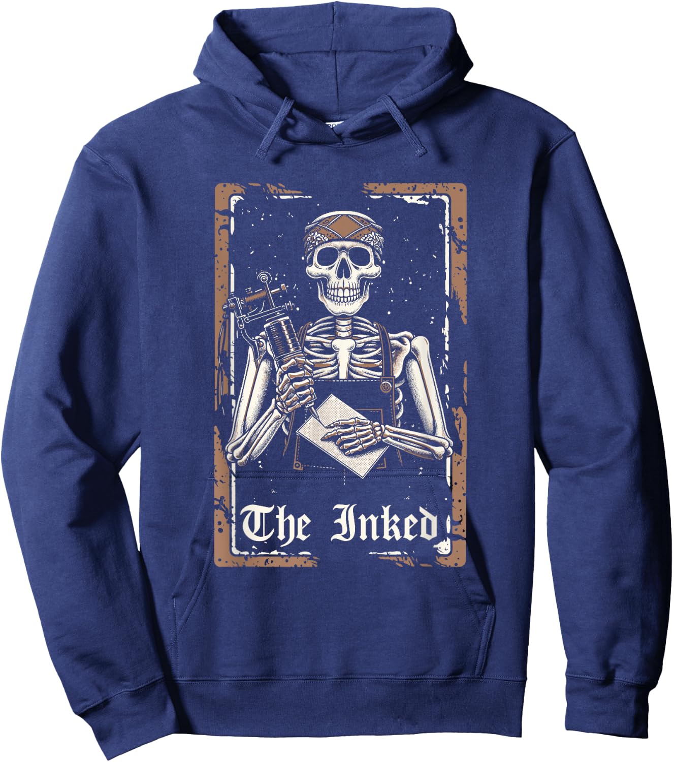 Tattoo Artist Tattooist Tattoos - Skeleton Tarot Card Hoodie - Hoodie | Navy
