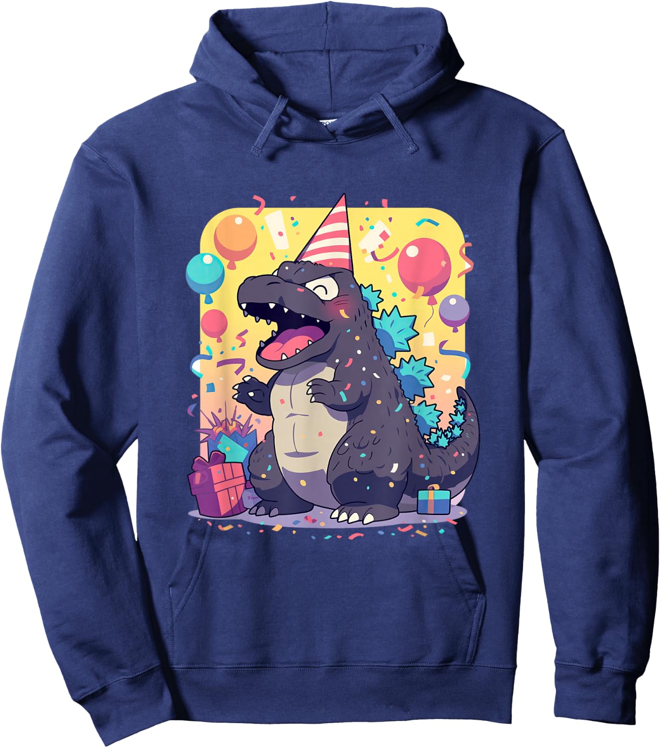 Cute Happy Birthday Japanese Kaiju Monster Epic Party Hoodie - Hoodie | Navy