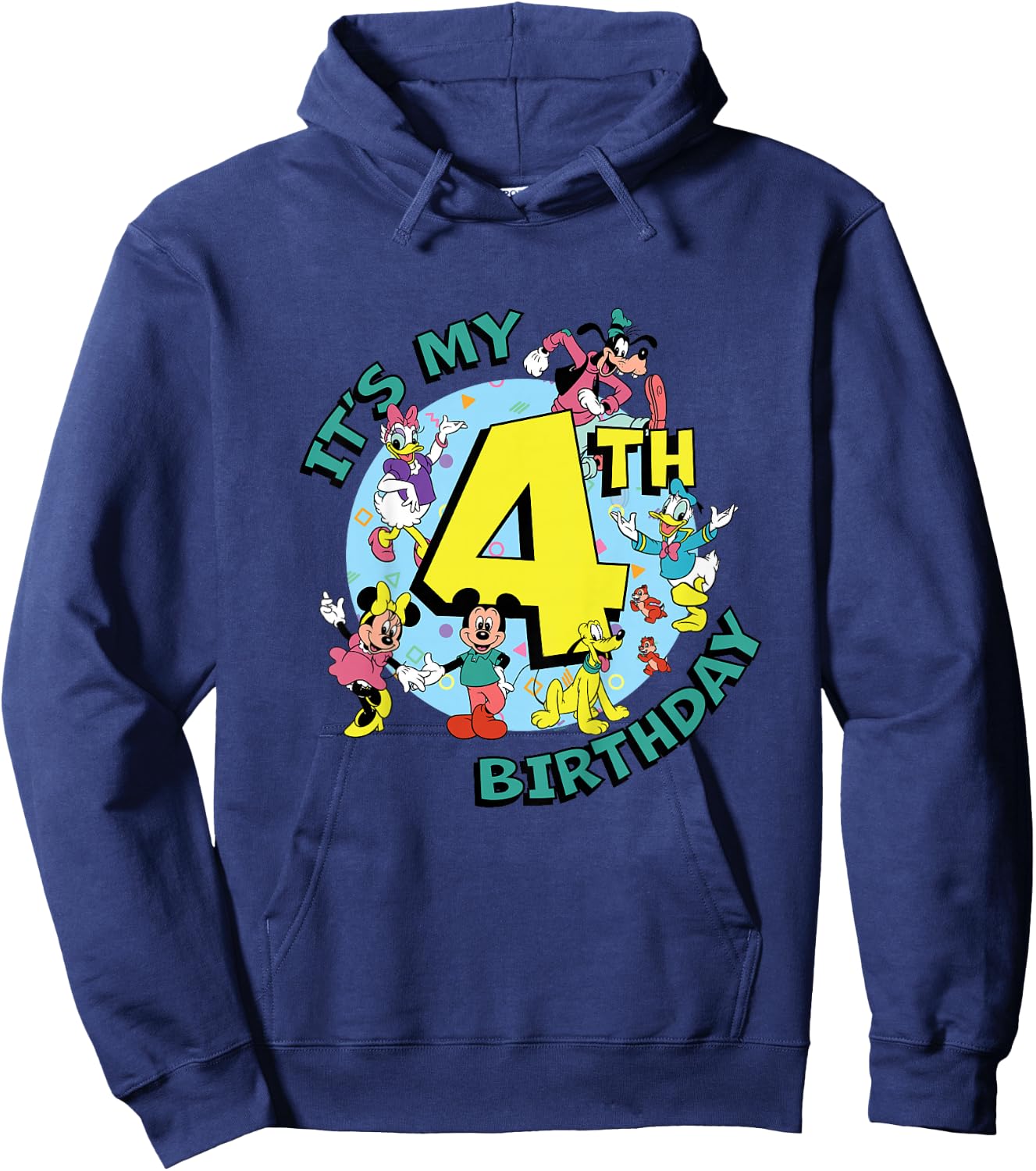 Disney Mickey and Friends It’s My Fourth 4th Birthday Hoodie - Hoodie | Navy