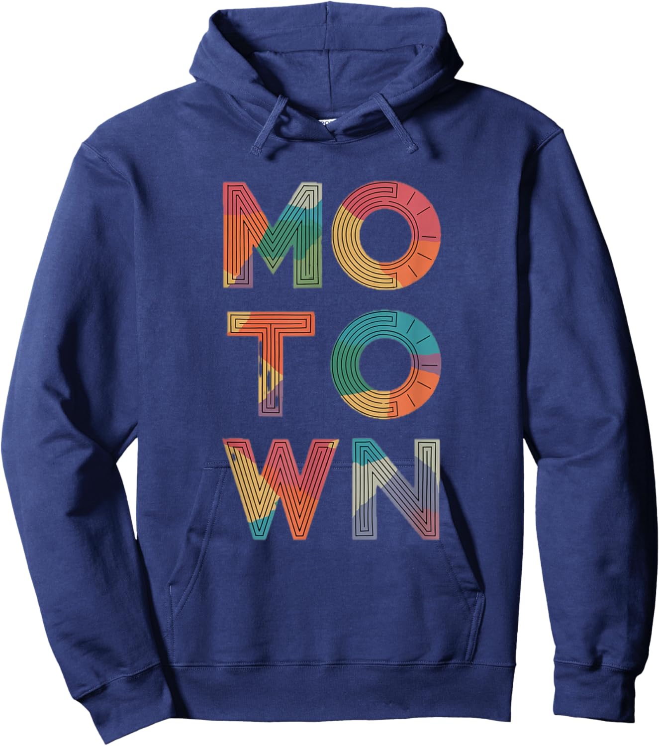 Motown Vintage Inspired Detroit Michigan Typographic Style Hoodie - Hoodie | Navy