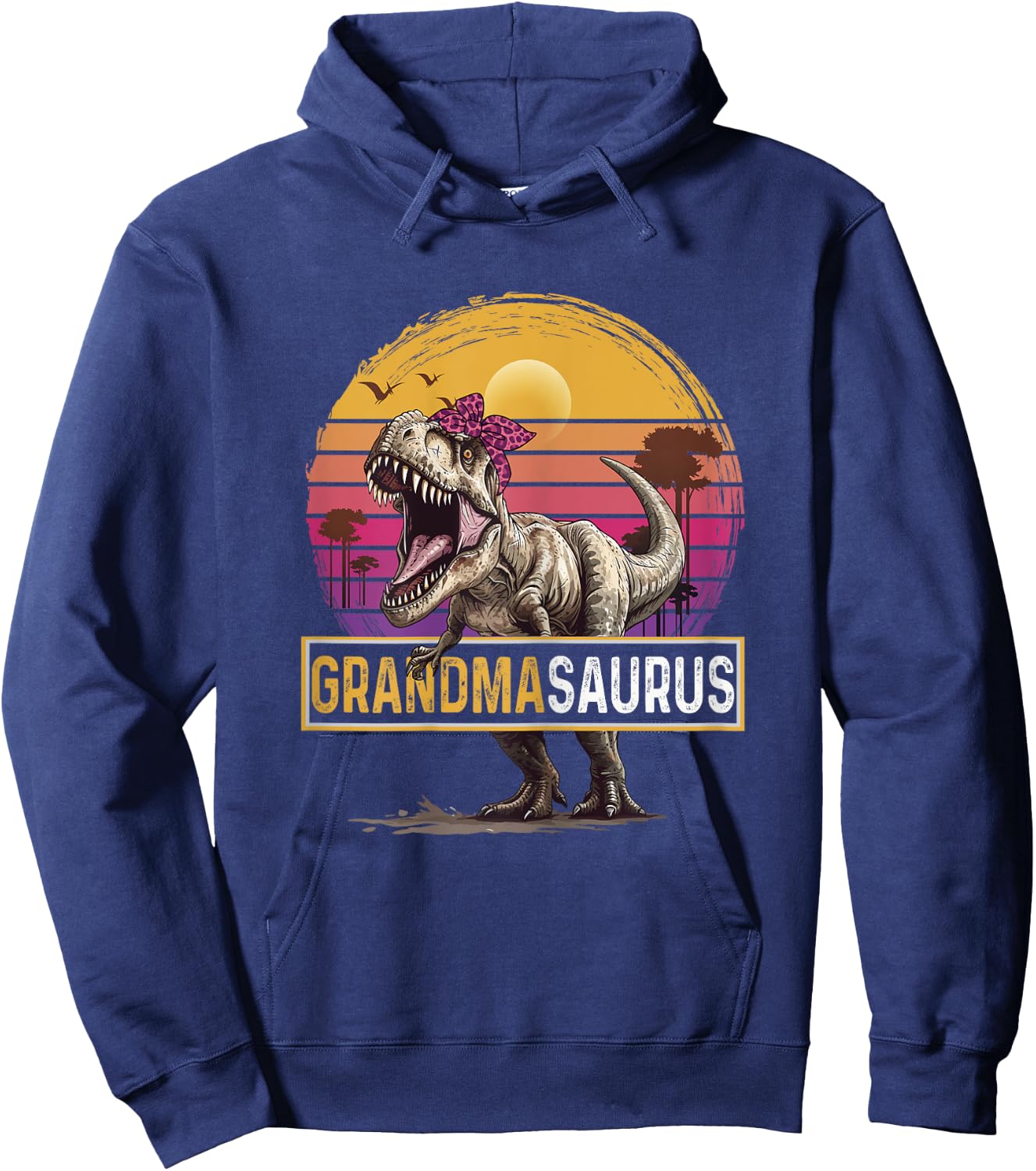 Grandmasaurus T Rex Dinosaur Grandma Family Matching Hoodie - Hoodie | Navy