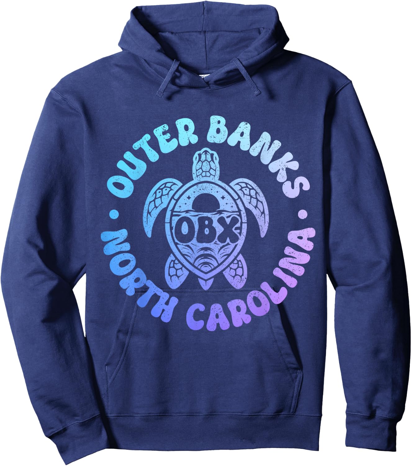 Outer Banks North Carolina Sea Turtle Beach Surf Souvenir Hoodie - Hoodie | Navy