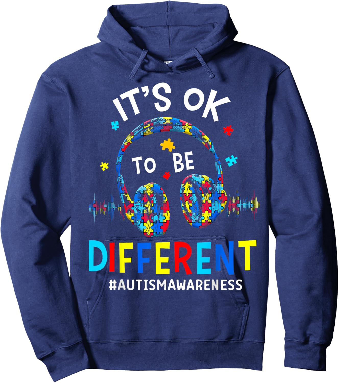 It's OK to be Different Cool Autism Awareness Gamer Men Kids Hoodie - Hoodie | Navy
