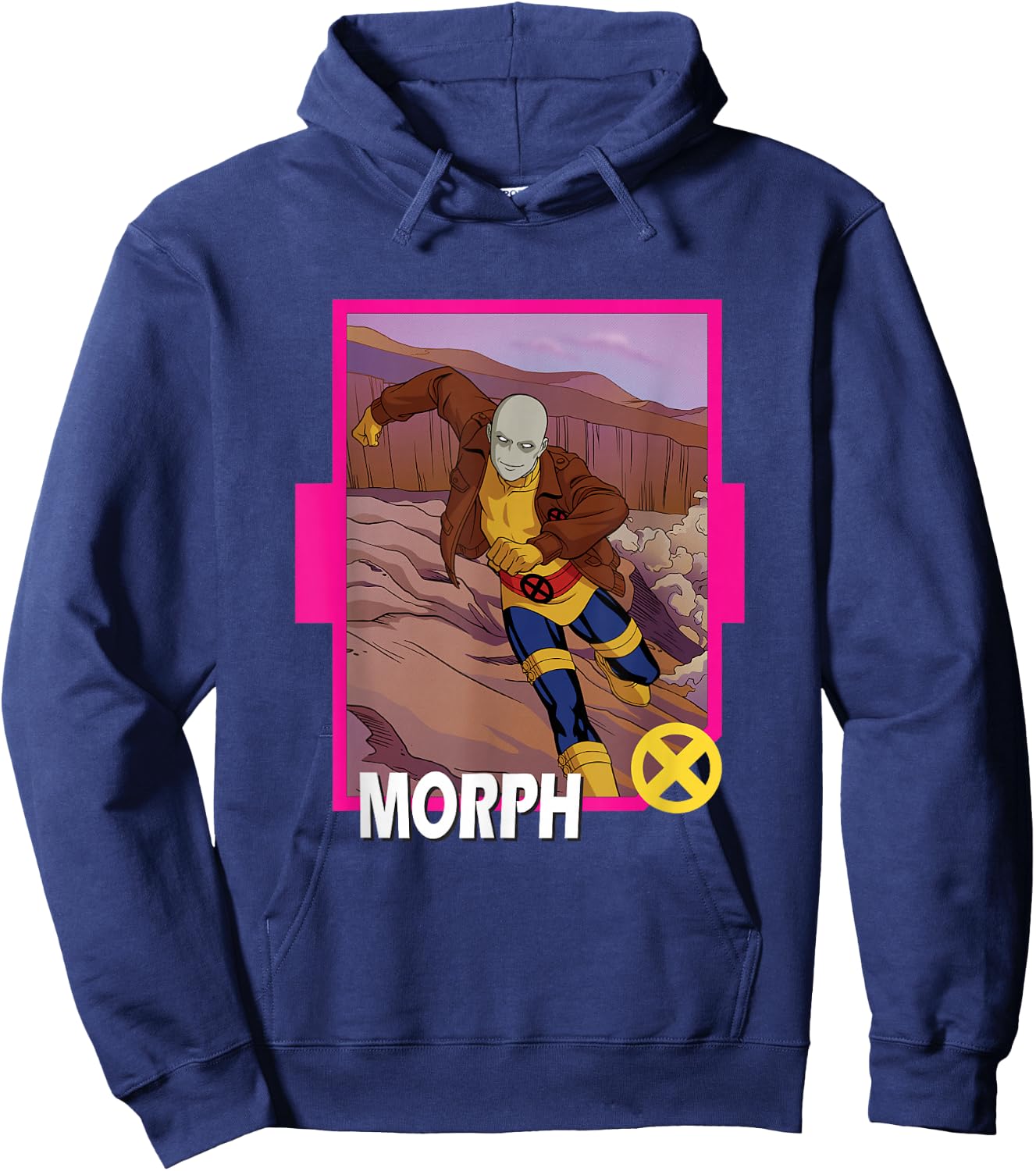 Marvel X-Men '97 Classic Morph Vintage Super Hero Card Hoodie - Hoodie | Navy