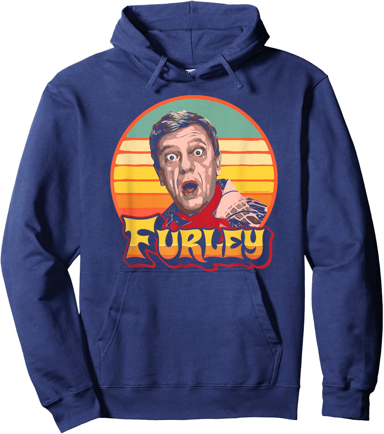 Funny Mister Furley Three's Company Retro Eighties Sunset Hoodie - Hoodie | Navy