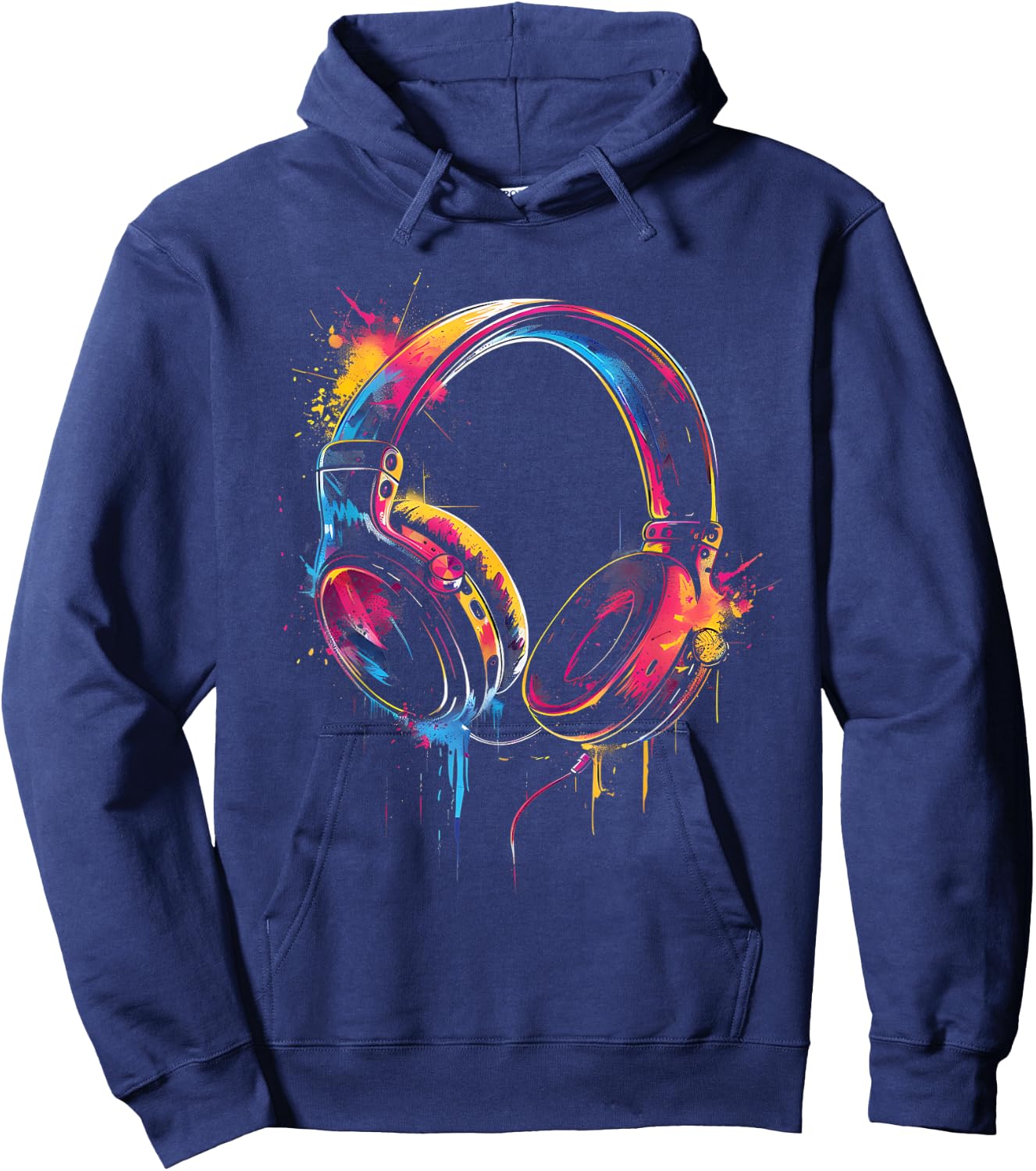 Headphones Music DJ Artwork Music Lover Beatmaker Techno Hoodie - Hoodie | Navy